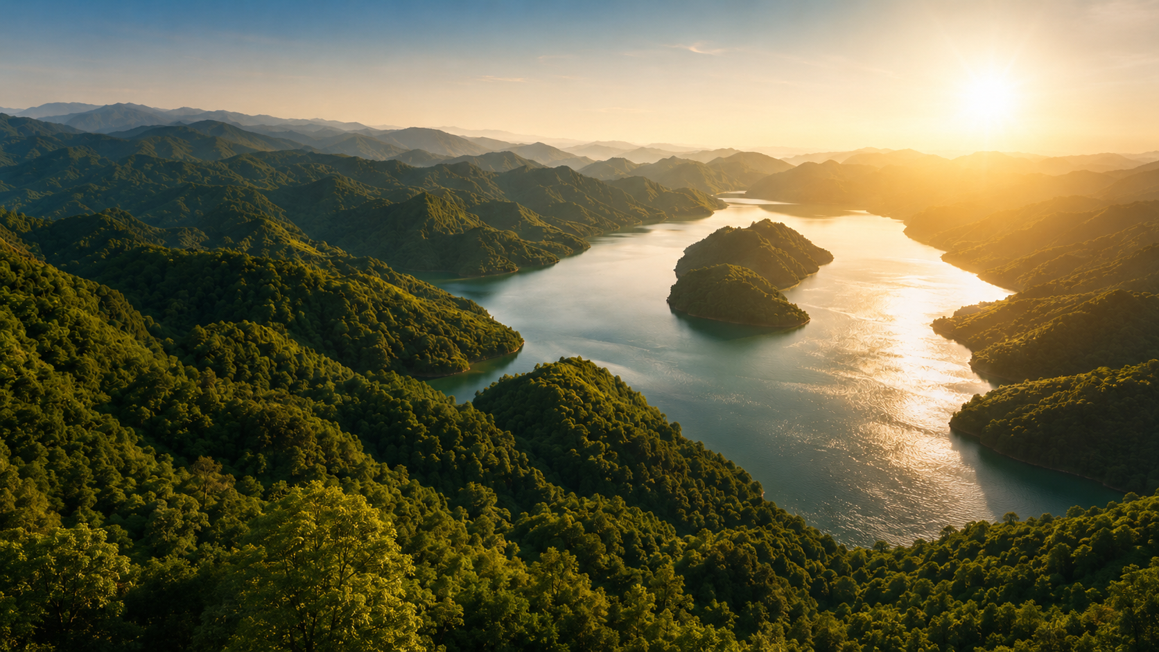 群山环绕的天地精华天然矿泉水源地
